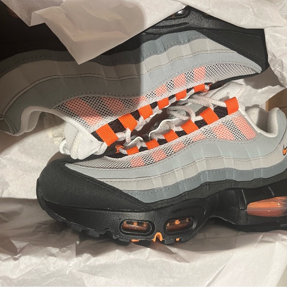 gray and orange air max